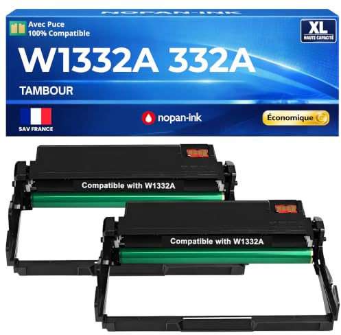 2X W1332A 332A Tambours d’Image compatibles pour HP Laser 408dn Laser MFP 432fdn Noir Haute capacité 2 x 30000 Pages