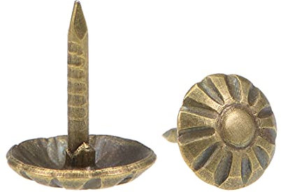 sourcing map 100Stk.Polstersnägel 8mm Kopfdurchmesser Antik Runde Reißzwecken Bronze