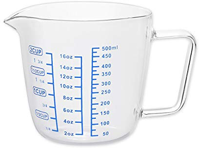 SCSpecial Measuring Cup Glass 500 ml Measuring Jug Multi-Purpose Measuring Mug for Liquid, 2-Cup