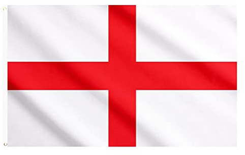 AhfuLife 2pcs England St Georges Flag for St. George's Day Decorations, 5ft x 3ft Large Flags Double Side with Brass Eyelets for Rugby Football World Cup Six Nations Garden Street Party Decor