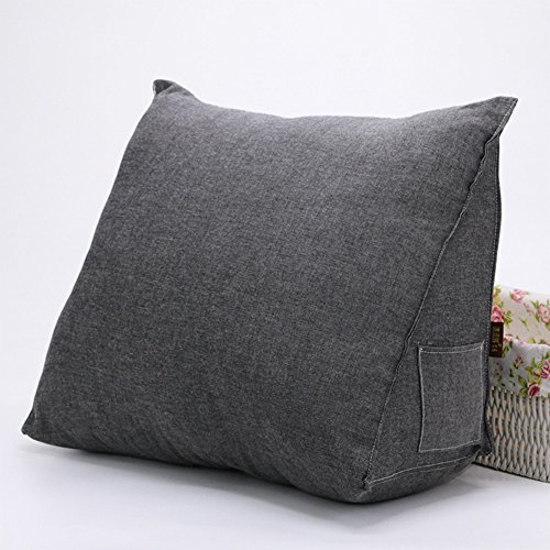 Rucener Bokkudde, ländryggskudde, kilkudde, huvudgavel, vadderad sängkudde, ryggstöd, soffa, ryggkudde, stor sängkudde, ryggkudde, soffa, säng, ryggstöd, triangel, grå 60 cm