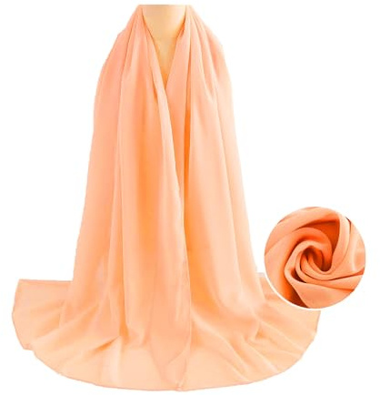 Wanssy® Premium Chiffonschal lang Schal Stola Tuch für Hochzeit Abendkleid in verschiedenen Farben Größe XXL
