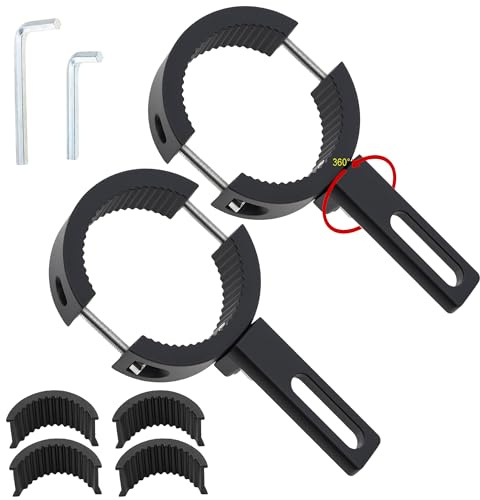 Windance 2pcs Support Universel de Montage de Lumière, Bande de Lumière Auxiliaire Collier à Tube pour Moto Scooter VTT ATV UTV (38 ~ 60 mm)