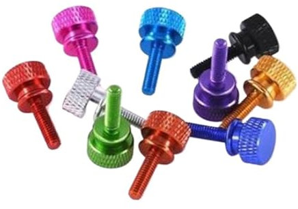 NORAZE 10 Stück M3 M4 * 6/8/10/12/16/20 Bunte Stufen-Aluminium-Rändelschraube mit Daumen for Computer (Color : Balck, Size : M4x10)