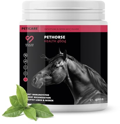 Peticare Detox-Mix Pulver für Pferde | Unterstützt Leber & Nieren, Darmfunktion | Natürliche Entgiftung für Pferde & Ponys | Pflanzliche Inhaltsstoffe, MSM & Vitamin B6 | petHorse Health 4604