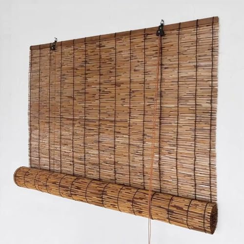 ORANGES Outdoor Blind Screens for Windows Blackout 120x160cm 100x150cm 140x180cm Roll Up Blinds Bamboo Window Shades Patio Ventilating Shades for Porch Privacy Partition Garden Balcony Cordless Woven