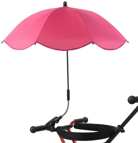 Eteslot Sombrilla Carrito Bebe, Parasol Carro Bebe, Paraguas Para Cochecito con Abrazadera Ajustable, Clip De Protección UV En El Cochecito De Paraguas Acoplable, 1 item