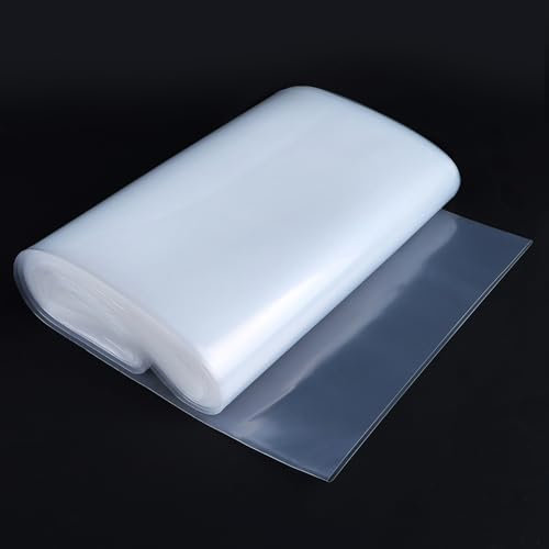 Manguera para canalones de polietileno de baja densidad, 10 m × 20 cm, transparente, con protección UV, para embalaje de tubos de desagüe