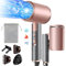 Vbrisi Seche Cheveux Pliable, 2400W Sèche-Cheveux Ionique avec Diffuseur, Professionnel Hair Dryer, 3 températures/3 vitesses, bouton chaud/froid, pour Famille Voyage Salons de Coiffure(Gris Rose)