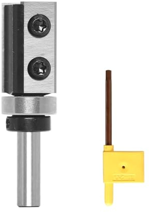 Wendeplatten Bündigfräser, 8mm Schaft Bündiger Fräser Schnittlänge 30mm, 4 Schnittflächen Austauschbare Hartmetall, Bündigfräser Oberfräse mit Kugellager Holzfräser für Kantenbearbeitung