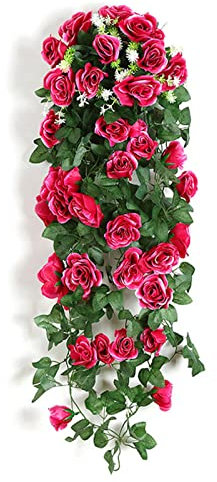 Zgehnao Künstlicher Rosen-Blumenkranz zum Aufhängen, Rattan, Hochzeit, Party, dekorativer Kranz, luxuriöse Wandzeremonie, Blumendekorationen