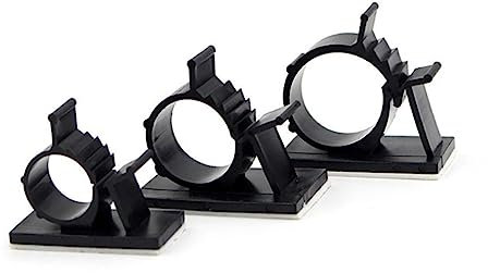 PHENOFICE 10stücke Selbstklebende Kabelclips Aus Kunststoff Schwarz Verstellbare Drahtklemmen Für Kabelmanagement Platzsparende Kabelorganisation Im Arbeitszimmer Oder Büro