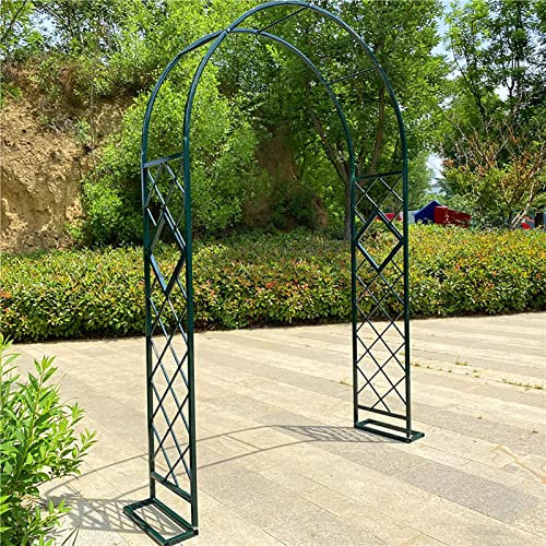 Arche de jardin en fer forgé pour décoration extérieure, installation facile pour pelouse, terrasse, mariages et soirées romantiques, vert foncé, 140 cm de hauteur