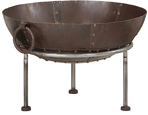 Brokky 351638 Focolare 55x55x38 cm in Ferro Braciere da Esterno, Braciere da Giardino,Fire Pit per Campeggio Riscaldamento Terrazza da Campeggio