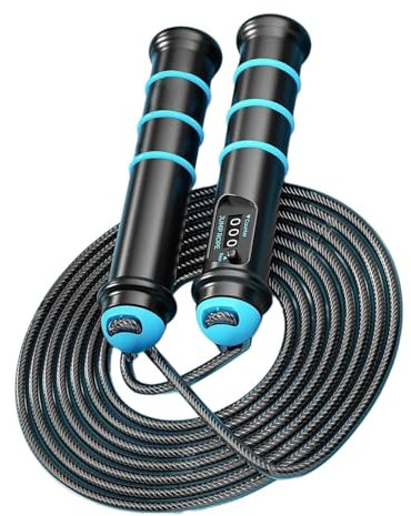 SueaLe Digitales Zählen Entfernbares Sprungseil Gewichtete Überspringen Von Seilseil Mit Antislip Für Fitness Enthusiasten