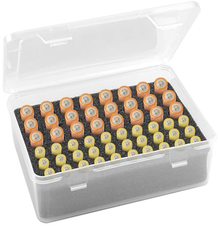 Caja de Batería para 54 Baterías AA y AAA, Impermeable Slots Battery
