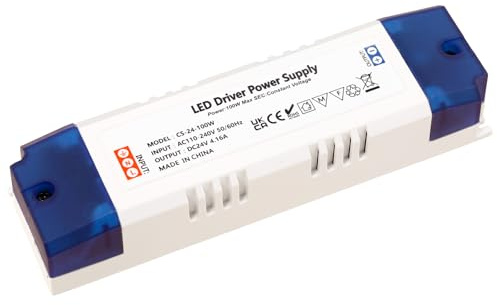 MEEKBOS Transformador 220V a 24V, 100W 4.2A Fuente de Alimentación, Driver LED 110-240V AC a 24V DC, Sin Carga Mínima, Sin Parpadeo, Sin Ruido, Compatible con G4, GU5.3, MR11, MR16, Tiras