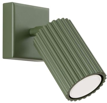 Licht-Erlebnisse Spot Wandleuchte GU10 Grün Aluminium flexibel Wohnzimmer Küche B:8 cm Akzentbeleuchtung Wand Wandstrahler schwenkbare Wandlampe Schlafzimmer