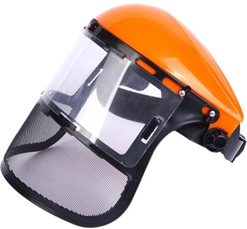 HiyyFloy Casco per Tagliaerba Giardino, Maschera Protettiva in PVC Montata sulla Testa di Sicurezza Maschera Protettiva in a Pieno Facciale per Protezione Forestale del Decespugliatore
