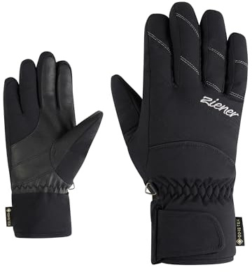 Ziener KATIMA-Z - Guanti da sci da donna, per sport invernali, Gore-Tex, senza PFC, nero, 8,5