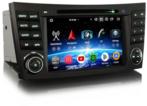 7 pollici 8-Core 4GB+64GB Android 16 Autoradio GPS Navigatore per Mercedes Benz W211 W219 Classe E/CLS Supporto Bluetooth 5.0 CarPlay Android Auto WiFi 4G DSP DAB+USB OBD2 FM RDS Lettore CD Canbus