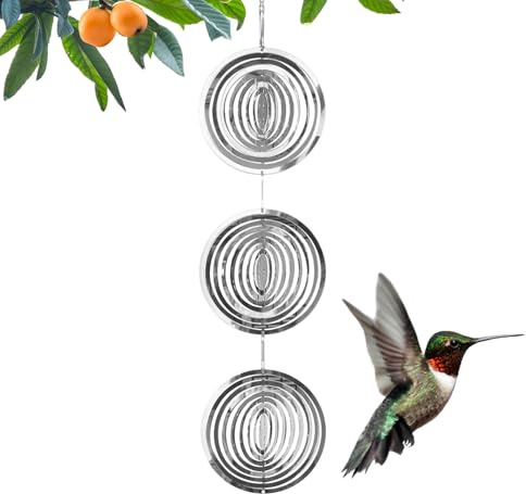 Ahuyentador de Pájaros con Móviles Giratorios de Viento | Móvil Giratorio 3D | Reflectores de Espejo 3D para Pájaros,para Exterior Jardín Balcón Ventana