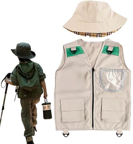 Pavsicgn Kit d'Exploration pour | Vestiaire Lavable avec Chapeau pour Tout-Petit,Conçu pour Randonnée Exploration Chasse Camping en Plein Air Et Jungle