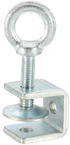 sourcing map Carbon Steel C Clamps 20mm Square Galvanized Mini Tiger Clamp Adjustable Heavy Duty Metal U Clip with Eye Hook Screw for Woodworking Welding Mounting, Blue White