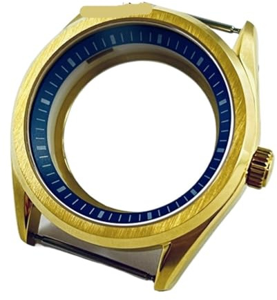 NLNKDTDPAK 40 mm passform for NH35 NH36 NH34 NH38 NH70 NH72 klockfodral Vattentät safirglas guld solidt rostfritt stål(Blue Chapter Ring)