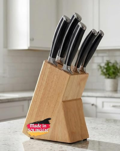 GGS Bloc Couteau Cuisine Professionnel 7Pcs, Couteau De Cuisine Manche Mica | Couteaux Et Ustensiles De Cuisine - Set De Couteaux De Cuisine - Bloc Couteaux Cuisine - Knife Set - Fabriqué En Allemagne