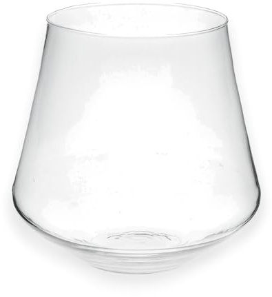 KORAT - Vaso in Vetro Trasparente a Goccia 26 cm – Design Elegante e Moderno, Vetro Resistente e Spesso, Centrotavola Versatile per Fiori, Candele e Decorazioni Casa Eventi Matrimonio