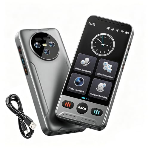 Sprachübersetzer mit 142 Sprachen, Bluetooth, WLAN, 8GB Speicher, 3,5″ Touchscreen, Offline-Übersetzung (18 Sprachen), Foto-Übersetzung, Akku 1100mAh – Ideal für Reisen