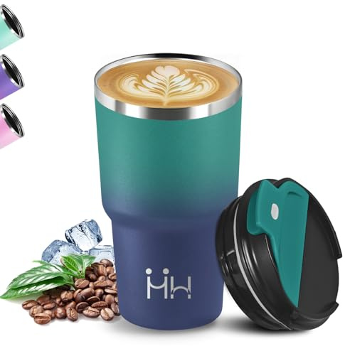 Vaso Termico, 20oz Termo Cafe, Mantiene 8H Frio/6H Calor, Taza Termica, Acero Inoxidable 18/8, sin BPA, Vaso Termo a Prueba de Fugas, Doble Aislamiento, para Picnic, Hogar, Cafetería, Oficina