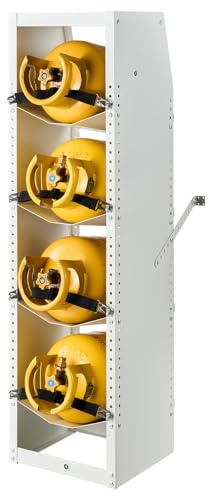 VEVOR Estante para Tanque de Refrigerante, 376 x 330 x 1321 mm, Soporte para Tanque de Cilindro, 4 Niveles, Estante de Almacenamiente de Acero al Carbono, para Tanque de Freón Gases Oxígeno Nitrógeno