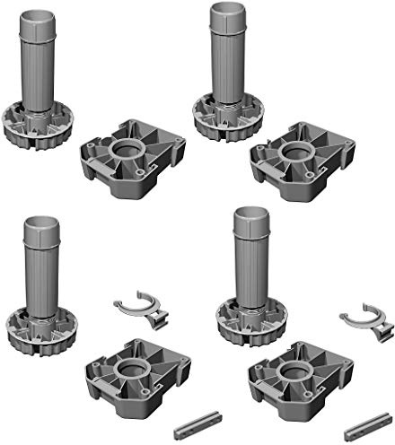 Gedotec Möbelfüße Küchen-Unterschrank Sockelfüße höhen-verstellbar Kunststoff schwarz | Stellfuß mit Höhe 150 mm | KOMPLETT Set | Verstellfüße 500 kg Tragkraft | 4er Set - Schrank-Füße für Möbel