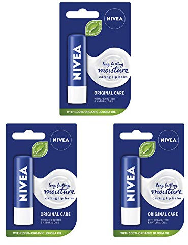 Pack of 3, Nivea Lip Care Balms Original