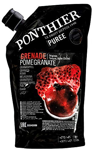 Food-United GRANATAPFEL PÜREE Frucht-Püree von Ponthier 2x 1KG Smoothie-Bowl-Sorbet-Quark-Gelée-Müsli-Topping ohne künstliche Zusätze ausgewählte Früchte