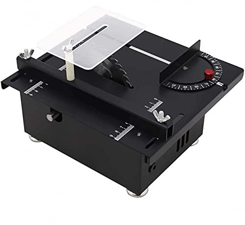 KUANDARMX Mini Precision Table Saws, Portable Compact Table Saw, Diy Cutting Tool Assembly Kit with Saw Blade Adjustable-speed 4cm Cutting Depth
