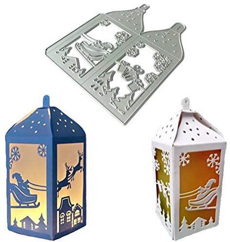 Vcedas Weihnachten Stil Stanzungen, DIY Weihnachten Haus Box Stanzschablone Schneidwerkzeuge Papier Prägeschablone Vorlage für Scrapbooking Fotoalbum Papierkarte Design
