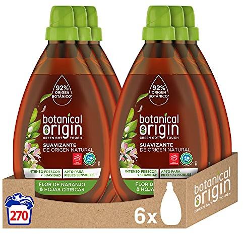 Botanical Origins Suavizante para Ropa Ecológico Apto para Pieles Sensibles, aroma Flor de naranjo y hojas cítricas - 270 Lavados