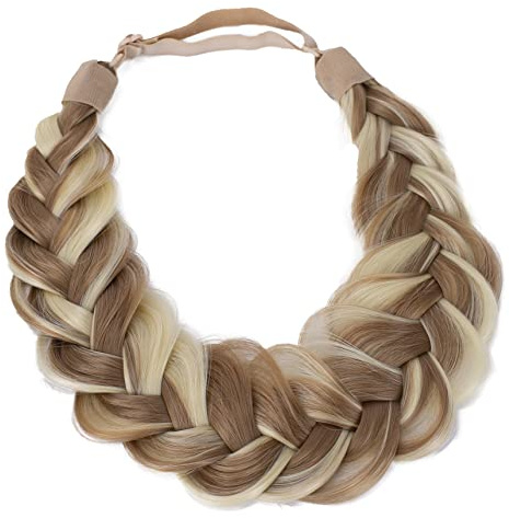 CAISHA Zopf Haarteil Haarband Stirnband Geflochten Blond Gesträhnt HZ207