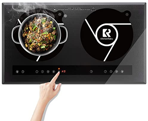 KitchenRaku 2Pcs Anti-Scratch Induction Cooktop Protector Mat, 24cm, Black | Protects Hob from Scratches & Stains, Max 450℉, Silicone Air Fryer Liners, Reusable & Non-Slip, for Microwave & Oven