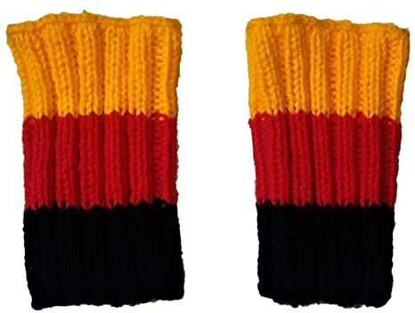 Selbstgestrickt/Handgemacht/Stulpen/Pulswärmer/Armstulpen/Fanartikel/Deutschland/Armwärmer/Schweißbänder
