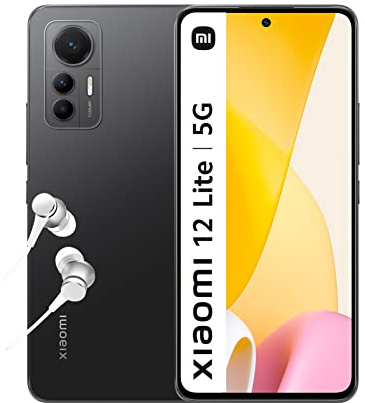 Xiaomi 12 Lite 5G,Smartphone 8+128 GB, Display AMOLED 6.55” 120Hz , Snapdragon 778G, Tripla fotocamera 108MP, 4300mAh con 67W Turbo Charge, Black (IT + 2 anni garanzia), design ultra leggero,MZB0BK4EU