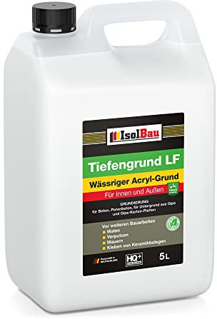 Isolbau Tiefengrund LF - 5 L Wässriger Acryl-Grund für Innen & Außen - Tiefgrund für professionelle Grundierung