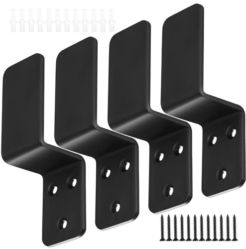 1,5 x 2,5 Tür Barricade Klammern, 4 Stk Türschloss Z-Form, Z Winkel Halterung, Z Sicherheitstürschloss Halterungen Metallwinkel, Z Halterung Drop-Open Bar Türschloss Klammern für 1,5x2,5 Lumber