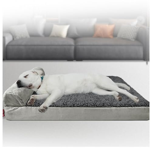 MeLtor Hundebett Mittelgroße Hunde, mit Eierförmiger Kistenschaum Hundekissen Mittelgroße Hunde, rutschfeste Unterseite, Bezug Abnehmbar Waschbar Hundebett Orthopädisch,style2-XL(44×32×3in)