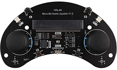 HALJIA Wireless Control Handle Compatible with BBC Micro:bit V2, Microbit Robotic Game Joystick, Makecode DIY Graphic Programming Controller, STEM Education Kit (Without Micro bit)