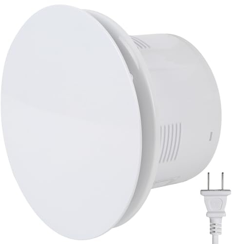 Fepinc Bathroom Exhaust Fan, 6 inch Silent Ceiling and Wall Mount Ventilation Fan with Anti-Backflow Check Valve, Balanced Air Solution, for Tub Shower Enclosure, 110V (Round)