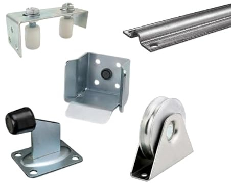 Sliding Gate Kit; Tracks, Wheels, Stop, Guides Double Bearing External Wheels 600KG